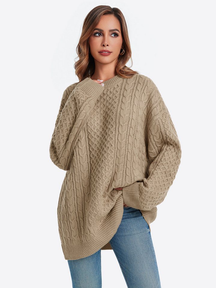 Imily Bela Sweater Damen Oversize-pullover mit aus Rippstrick (Packung, 1-tlg., 1per-Pack) mit Rundhalsausschnitt von Imily Bela
