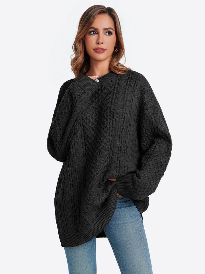 Imily Bela Sweater Damen Oversize-pullover mit aus Rippstrick (Packung, 1-tlg., 1per-Pack) mit Rundhalsausschnitt von Imily Bela