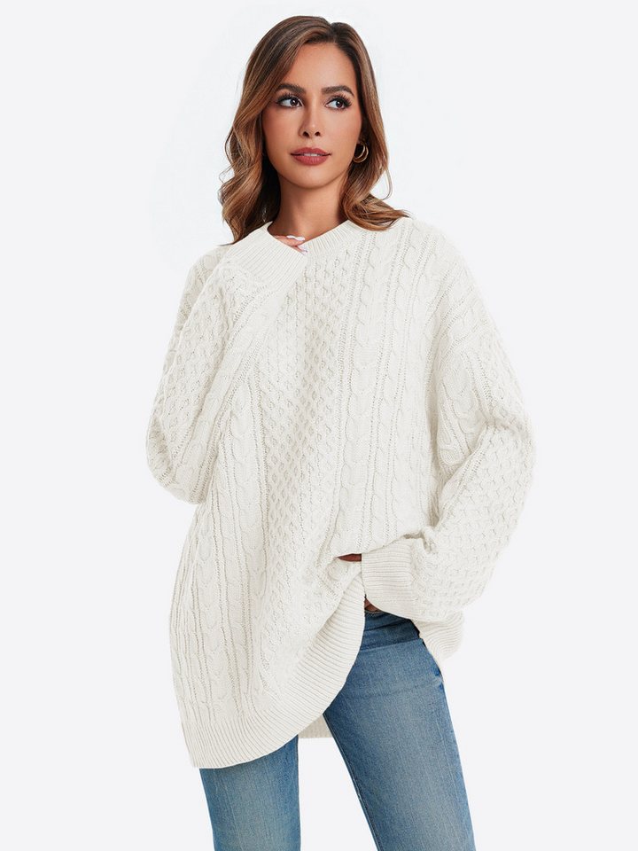 Imily Bela Sweater Damen Oversize-pullover mit aus Rippstrick (Packung, 1-tlg., 1per-pack) mit Rundhalsausschnitt von Imily Bela