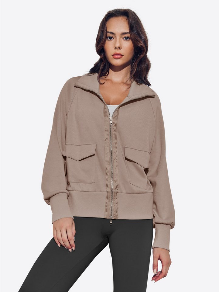 Imily Bela Sweatjacke Damen Langärmliges Lockeres Freizeit-Sweatshirt (Packung, 1-tlg., 1per-Pack) mit Reißverschluss von Imily Bela