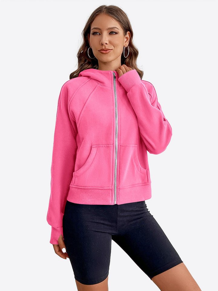 Imily Bela Sweatshirt Damen Kapuzen pullover mit Reißverschluss (Packung, 1-tlg., 1per-Pack) Baumwolle von Imily Bela