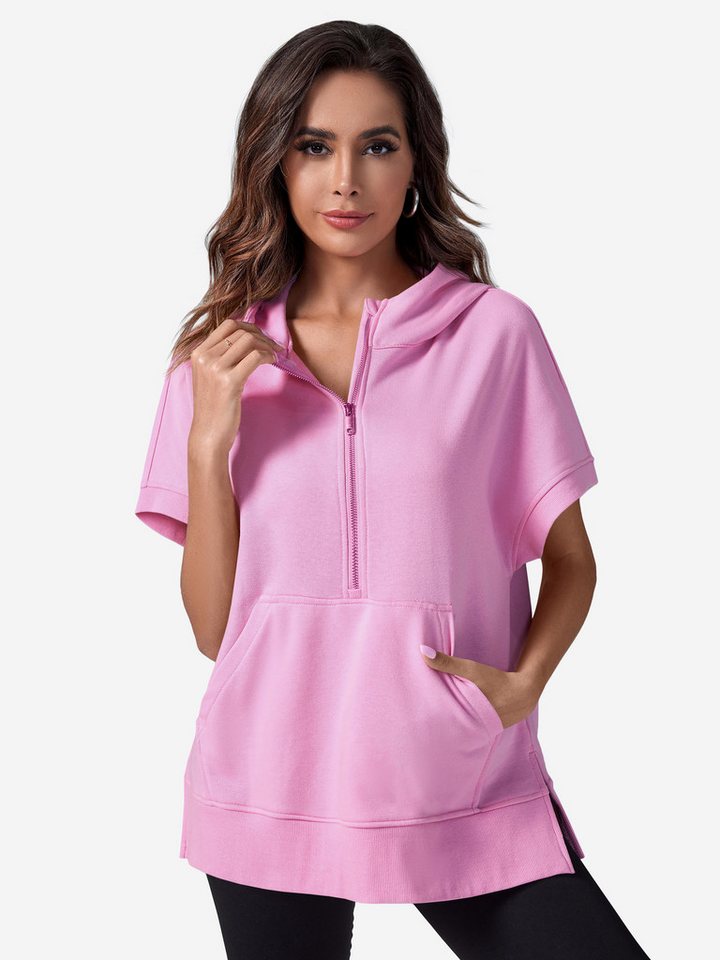 Imily Bela Sweatshirt Damen Kurzarm-Freizeitpullover (Packung, 1-tlg., 1per-Pack) mit Kängurutasche von Imily Bela