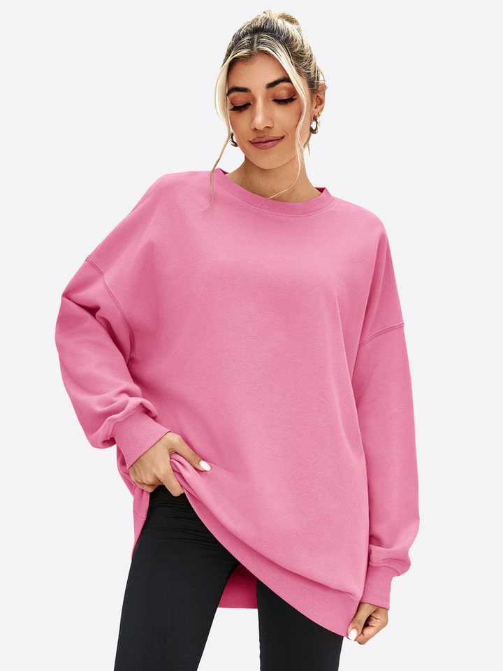 Imily Bela Sweatshirt Damen Oversize Pullover mit Rundhalsausschnitt (Packung, 1-tlg., 1per-Pack) Basic von Imily Bela