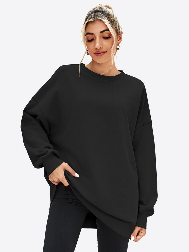 Imily Bela Sweatshirt Damen Oversize Pullover mit Rundhalsausschnitt (Packung, 1-tlg., 1per-Pack) Basic von Imily Bela