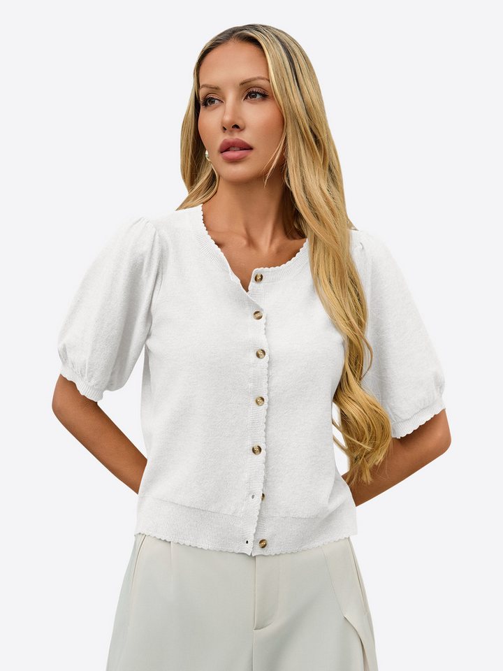 Imily Bela Sweatshirt Damen Puffärmel Strickjacke (Packung, 1-tlg., 1per-Pack) mit Rundhalsausschnitt von Imily Bela