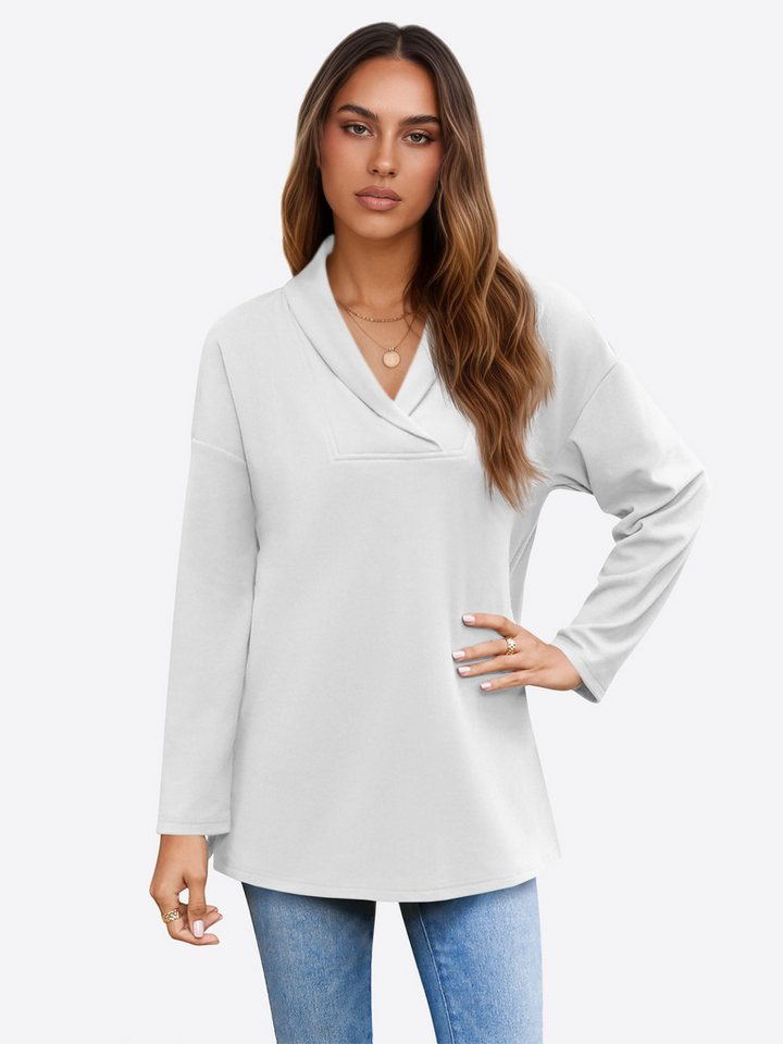 Imily Bela Sweatshirt Damen Tunika-Tops mit Schalkragen (Packung, 1-tlg., 1per-Pack) Volltonfarbe von Imily Bela