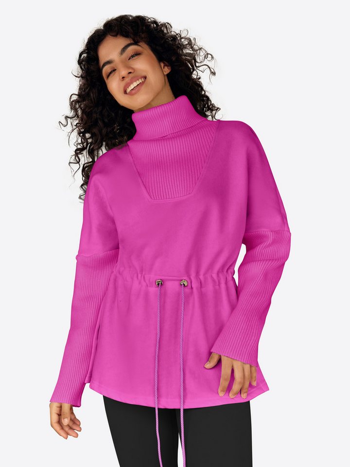 Imily Bela Sweatshirt Damen hochschließender Kragen Sweatshirt mit Kordelzug (Packung, 1-tlg., 1per-pack) Rippbündchen von Imily Bela