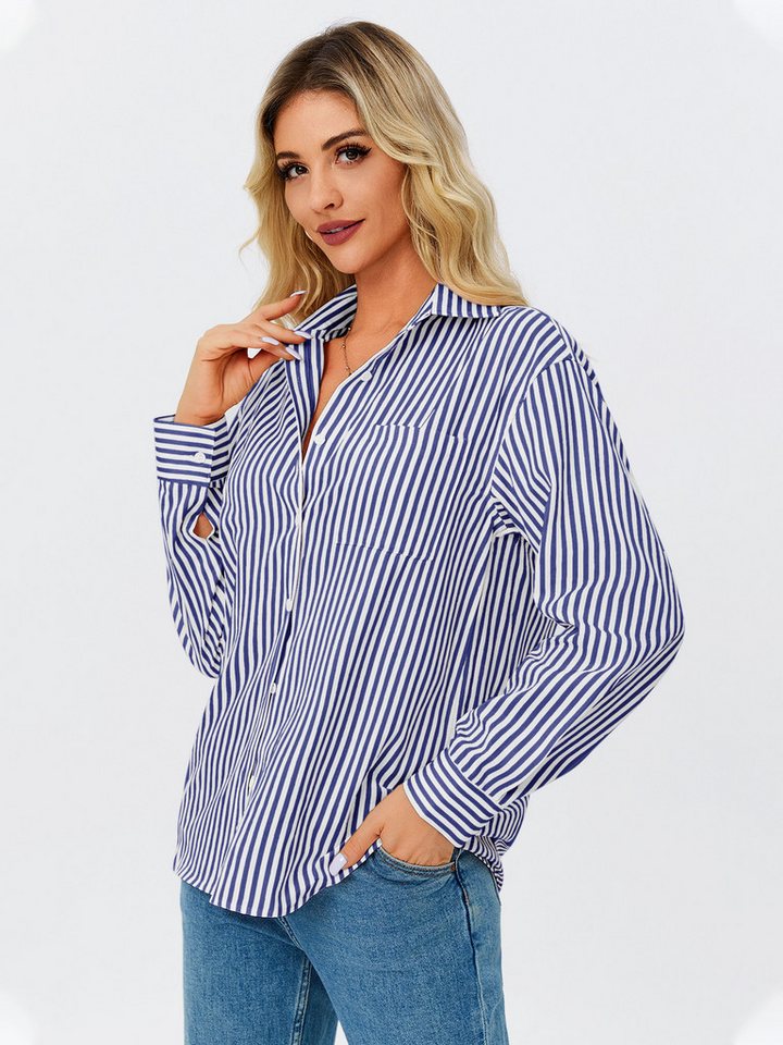 Imily Bela T-Shirt Damen Langarmshirt Gestreifter (Packung, 1-tlg., 1per-pack) lässig geschnitten von Imily Bela