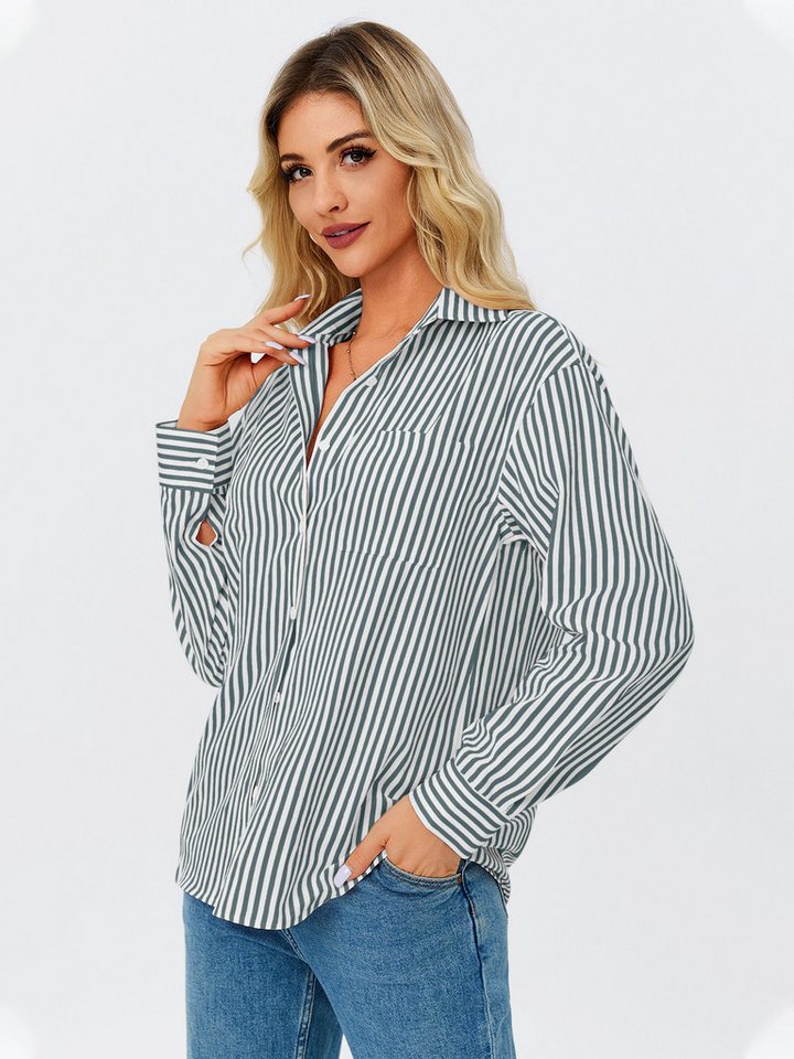 Imily Bela T-Shirt Damen Langarmshirt Gestreifter (Packung, 1-tlg., 1per-Pack) lässig geschnitten von Imily Bela