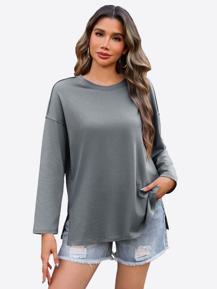 Imily Bela T-Shirt Damen Lockeres Langärmliges Hemd (Packung, 1-tlg., 1per-Pack) mit Rundhalsausschnitt von Imily Bela