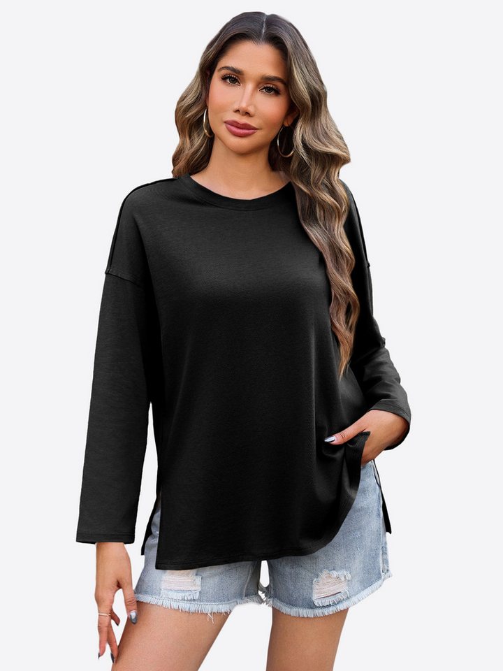 Imily Bela T-Shirt Damen Lockeres Langärmliges Hemd (Packung, 1-tlg., 1per-Pack) mit Rundhalsausschnitt von Imily Bela