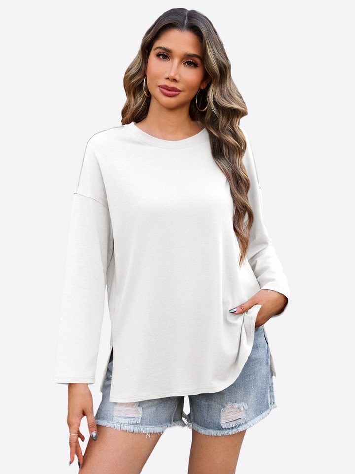 Imily Bela T-Shirt Damen Lockeres Langärmliges Hemd (Packung, 1-tlg., 1per-Pack) mit Rundhalsausschnitt von Imily Bela