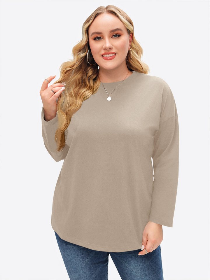 Imily Bela T-Shirt Damen Oberteile in Übergröße (Packung, 1-tlg., 1per-Pack) Volltonfarbe von Imily Bela