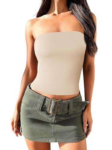Imily Bela Top Damen Sommer Sexy Bandeau Top Y2k Basic Tube Top Trägerloses Oberteile Casual Aprikose M Imily Bela Top Damen Sommer Sexy Bandeau Top Y2k Basic Tube Top Trägerloses Oberteile Casual Aprikose M von Imily Bela