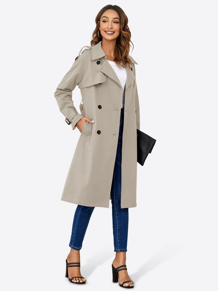 Imily Bela Trenchcoat Damen Zweireihige Reversjacke (Packung, 1-tlg., 1per-Pack) winddicht von Imily Bela