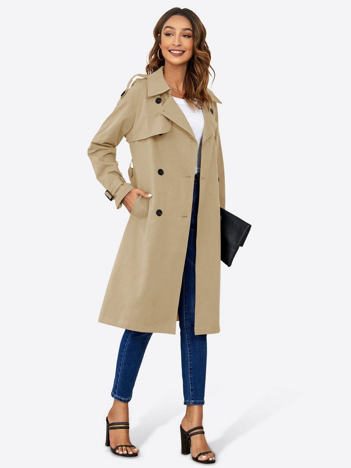 Imily Bela Trenchcoat Damen Zweireihige Reversjacke (Packung, 1-tlg., 1per-Pack) winddicht von Imily Bela
