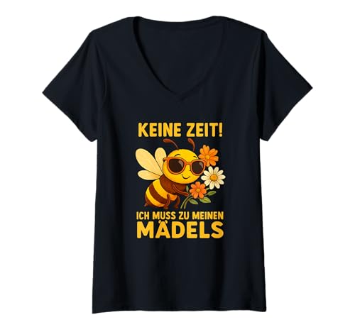 Damen Keine Zeit Ich Muss Zu Meinen Mädels Imker Bienen T-Shirt mit V-Ausschnitt Damen Keine Zeit Ich Muss Zu Meinen Mädels Imker Bienen T-Shirt mit V-Ausschnitt von Imker Bienen Honig Geschenk