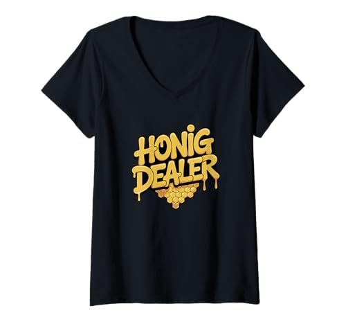 Damen Lustiger Imker Spruch Honig Dealer T-Shirt mit V-Ausschnitt Damen Lustiger Imker Spruch Honig Dealer T-Shirt mit V-Ausschnitt von Imker Humor, Lustige Bienen Sprüche