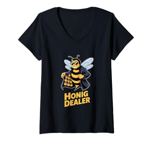 Damen Lustiger Imker Spruch Honigbienen Honig Dealer T-Shirt mit V-Ausschnitt Damen Lustiger Imker Spruch Honigbienen Honig Dealer T-Shirt mit V-Ausschnitt von Imker Humor, Lustige Bienen Sprüche