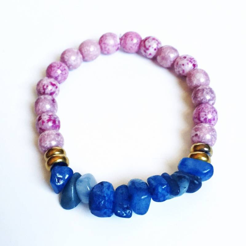 Blau Und Amethyst Perlen Armband, Rosa Armband Blau Und Amethyst Perlen Armband, Rosa Armband von Immeasurablymore2