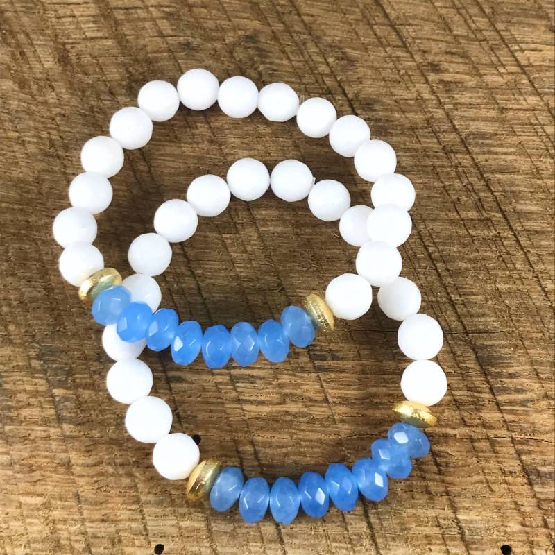 Blau Und Weiß Armband, Blaue Perle Weiße Hellblaue Baby Weiße Armband von Immeasurablymore2