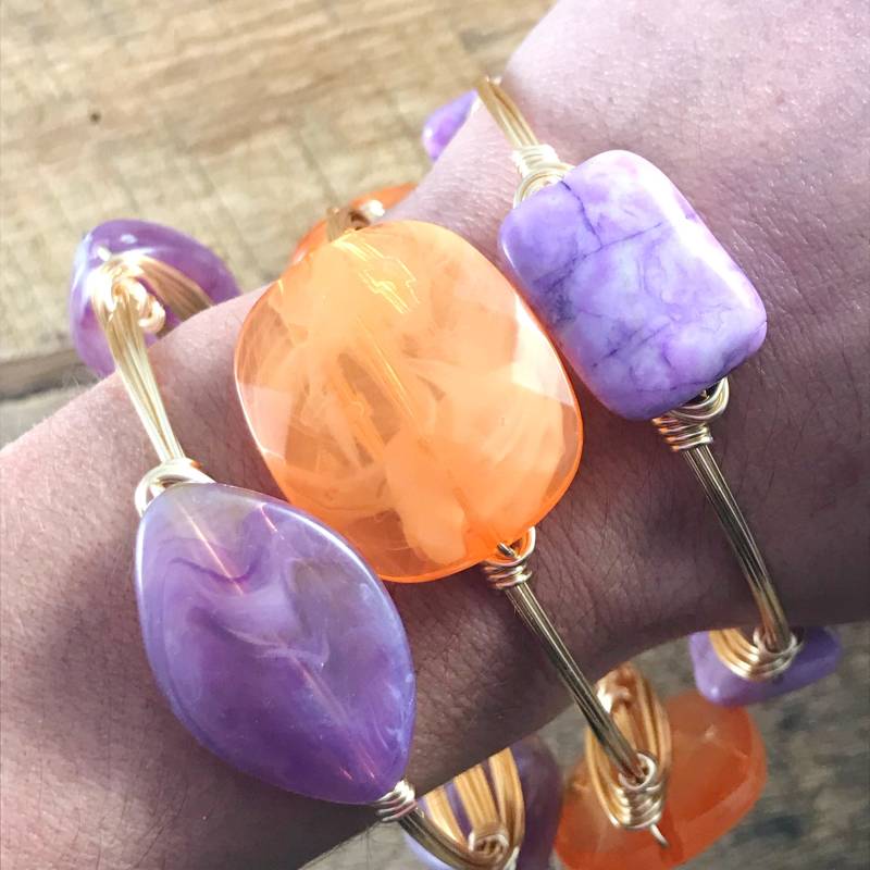 Lila Acryl Armreif, Bead Bourbon Und Boweties Inspiriert, Clemson Lsu Oval Armreif Lila Acryl Armreif, Bead Bourbon Und Boweties Inspiriert, Clemson Lsu Oval Armreif von Immeasurablymore2