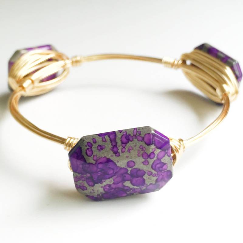 Lila Splatter Wire Wrap Armreif, Acryl Grauer Bourbon Und Boweties Inspiriert, Clemson Armreif Lila Splatter Wire Wrap Armreif, Acryl Grauer Bourbon Und Boweties Inspiriert, Clemson Armreif von Immeasurablymore2