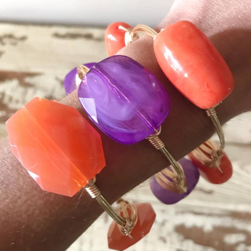 Orange Acryl Armreif, Perle Boubon Und Boweties Inspiriert, Armband, Armreif Rotbraun Florida, Clemson von Immeasurablymore2