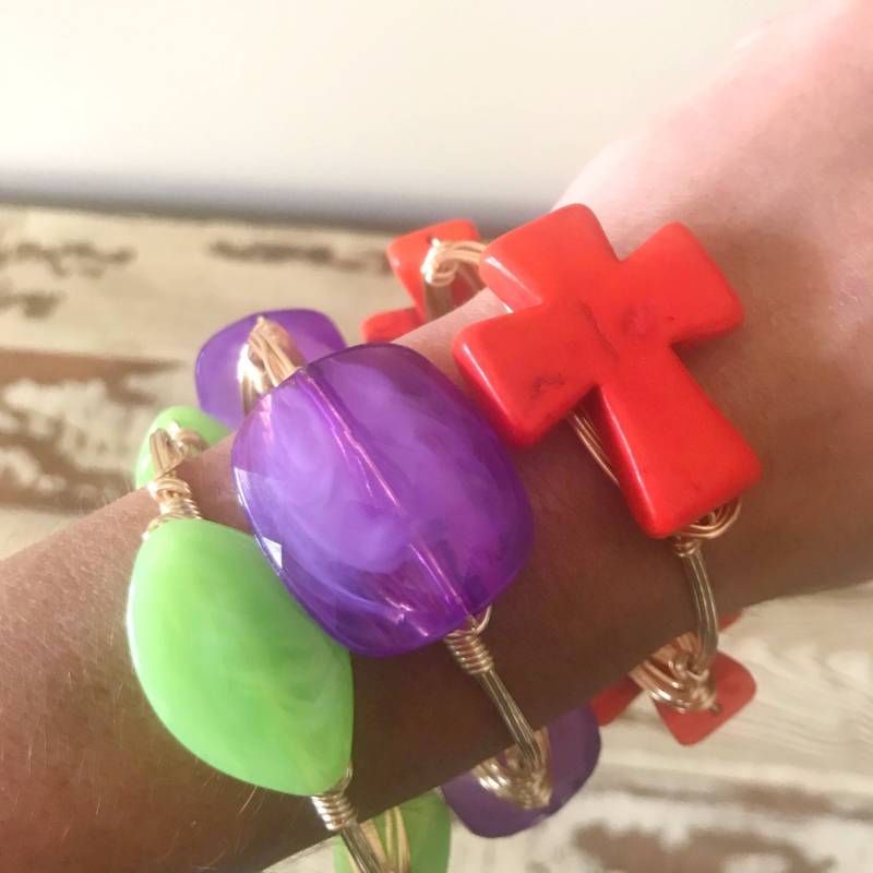 Orange Kreuz Draht Armreif, Bourbon Und Boweties Inspiriert, Clemson Florida Auburn Armreif von Immeasurablymore2