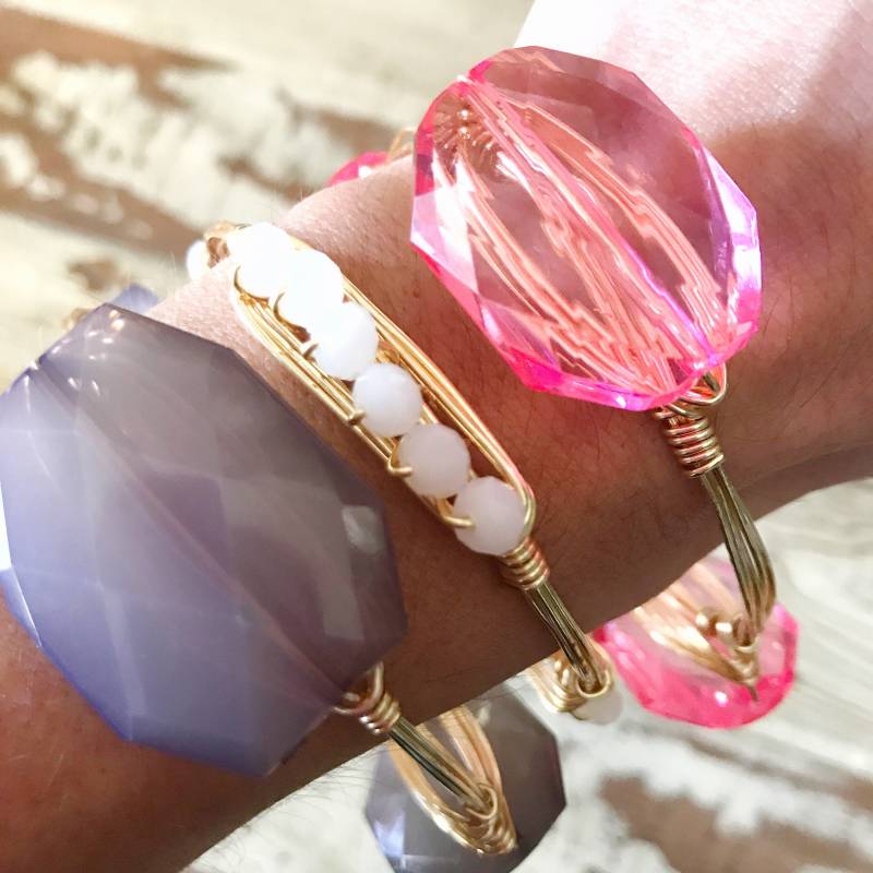 Pink Crystal Armreif, Bead Bourbon Und Boweties Inspiriert, Bangle Pink Crystal Armreif, Bead Bourbon Und Boweties Inspiriert, Bangle von Immeasurablymore2