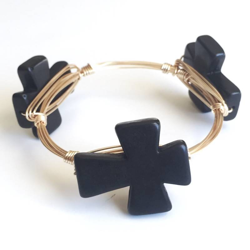Schwarzes Kreuz Wire Wrap Armreif, Schwarzes Draht Bourbon Und Boweties Inspiriert, Uga Armreif Schwarzes Kreuz Wire Wrap Armreif, Schwarzes Draht Bourbon Und Boweties Inspiriert, Uga Armreif von Immeasurablymore2