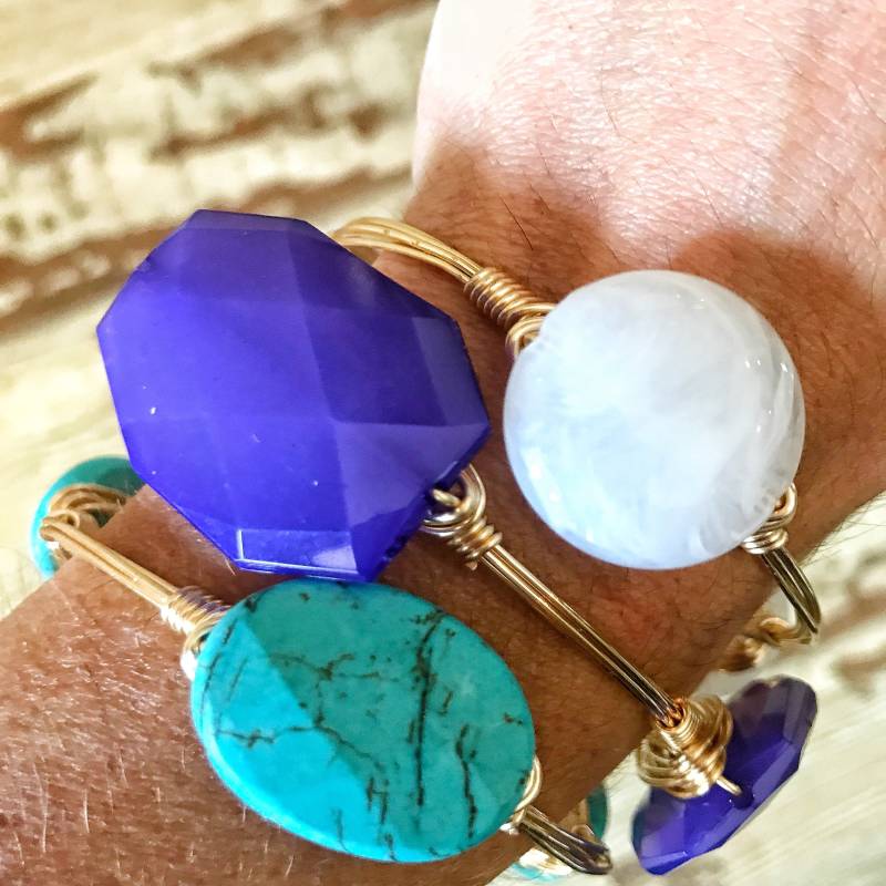 Türkis Bead Wire Wrap Armreif, Draht Bourbon Und Boweties Inspiriert, Armreif Türkis Bead Wire Wrap Armreif, Draht Bourbon Und Boweties Inspiriert, Armreif von Immeasurablymore2