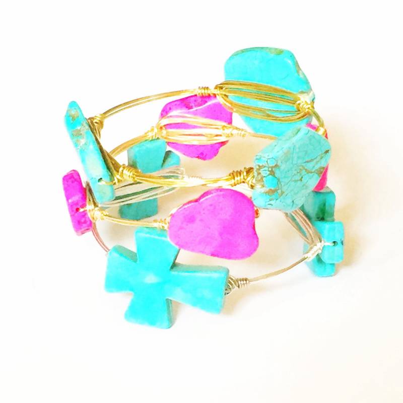 Türkis Jasper Slab Armreif, Bead Bourbon Und Boweties Inspiriert, Armreif Türkis Jasper Slab Armreif, Bead Bourbon Und Boweties Inspiriert, Armreif von Immeasurablymore2