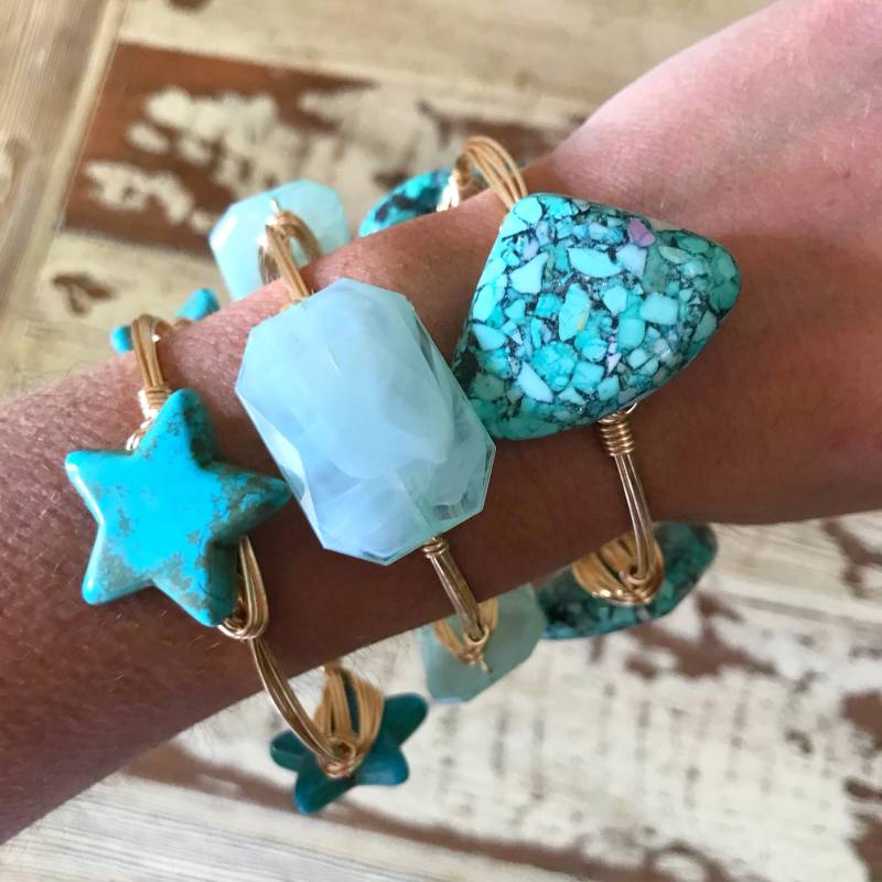 Türkis Mosaik Draht Wrap Armreif, Bourbon Und Boweties Inspiriert, Bead Armreif Türkis Mosaik Draht Wrap Armreif, Bourbon Und Boweties Inspiriert, Bead Armreif von Immeasurablymore2