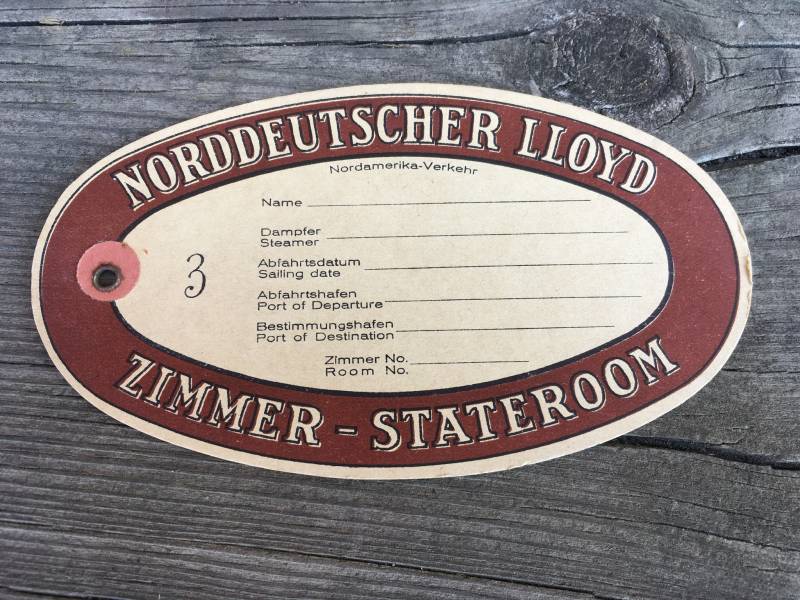 Alter Kofferanhänger Norddeutscher Lloyd Hamburg-Amerika Alter Kofferanhänger Norddeutscher Lloyd Hamburg-Amerika von ImmergruenAntje