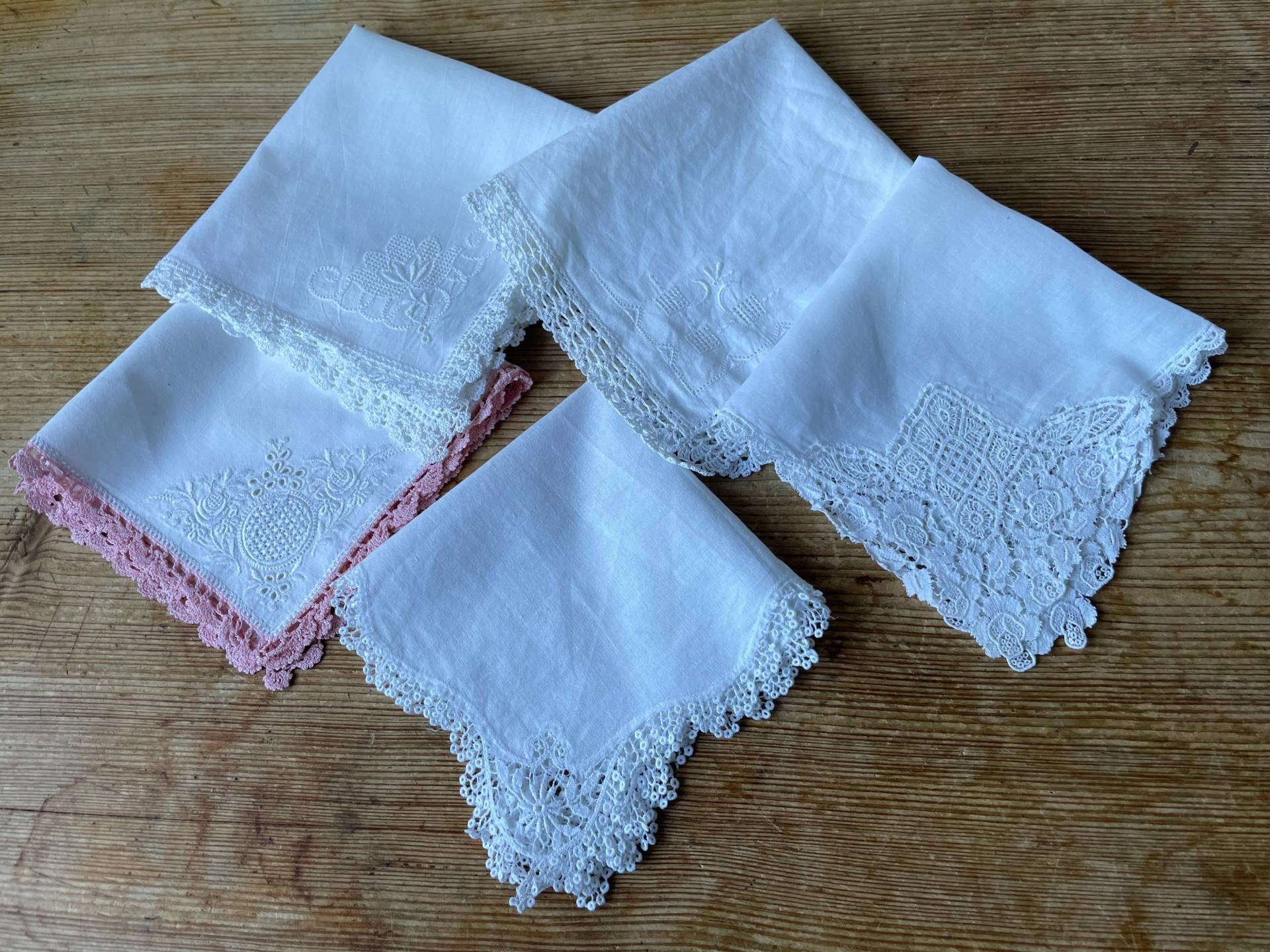 Vintage Spitzentaschentücher, Stofftaschentücher von ImmergruenAntje
