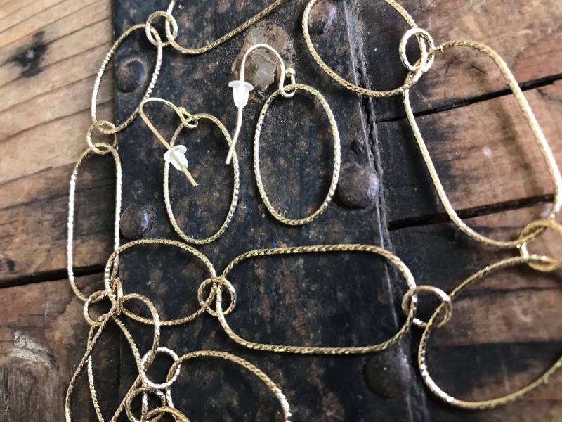 Verkauf Vintage Retro Style Gold Hoop Halskette Und Ohrring Set - Ooak Boxed von ImmortalKraft2