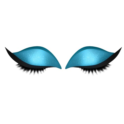Imoncom Lidschatten-Wimpernaufkleber, Selbstklebende Augen-Make-up-Patches, 8 Farben, Wiederverwendbar Es gibt nur ein Paar in einem (Blau) von Imoncom