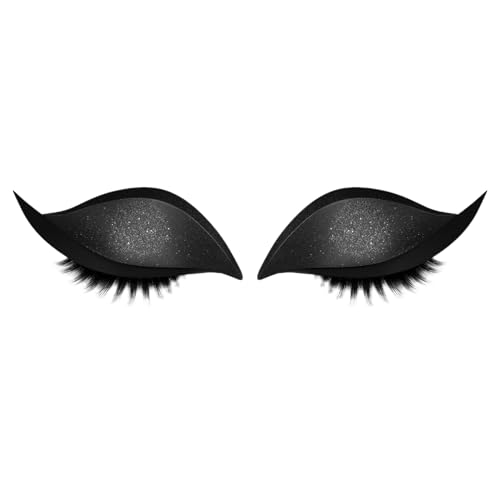 Imoncom Lidschatten-Wimpernaufkleber, Selbstklebende Augen-Make-up-Patches, 8 Farben, Wiederverwendbar Es gibt nur ein Paar in einem (Schwarz) von Imoncom