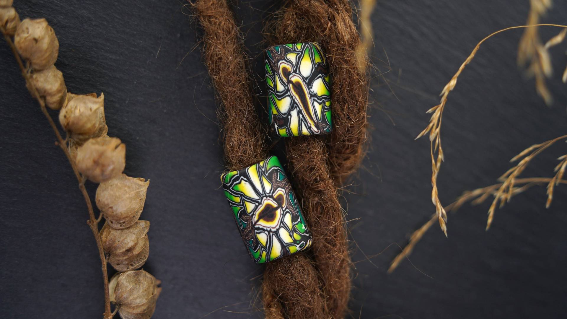 2 Dreadperlen Bunt Dreadschmuck Hippie Dreadlockperlen Rasta Schmuck Grün Psy Dreadperle Boho Dreadlockschmuck Set Perle 2 Dreadperlen Bunt Dreadschmuck Hippie Dreadlockperlen Rasta Schmuck Grün Psy Dreadperle Boho Dreadlockschmuck Set Perle von ImoriTears
