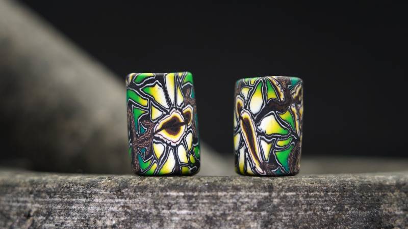 2 Dreadperlen Set Dreadschmuck Rot Dreadlockperle Rasta Schmuck Grün Psy Boho Dreadlockschmuck Hippie Perlen von ImoriTears