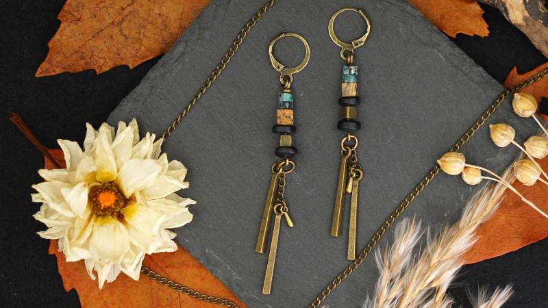 Ketten Ohrringe Steampunk Ohrhänger Statement Boho Hängeohrringe Schmuck Festival Naturschmuck Maschinenohrringe Set von ImoriTears