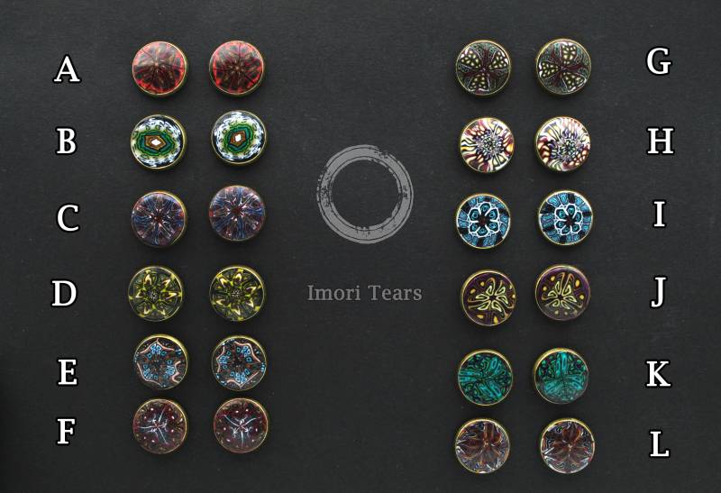 Ohrstecker Set Handmade Cabochon Ohrringe Geschenk Hippie Schmuck Boho Minimalistisch Ohrschmuck Geometrisch von ImoriTears