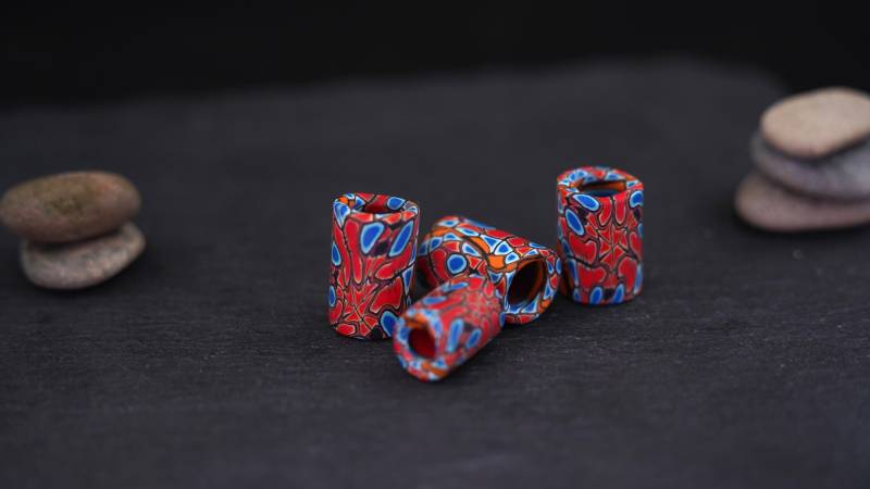 Set Aus 2 Dreadperlen Lockenperlen Dreadschmuck Hippie Geschenk Boho Dreadlock Perlen Handgemacht Fimo Clay Schwarz Dunkel Orange Set Aus 2 Dreadperlen Lockenperlen Dreadschmuck Hippie Geschenk Boho Dreadlock Perlen Handgemacht Fimo Clay Schwarz Dunkel Orange von ImoriTears