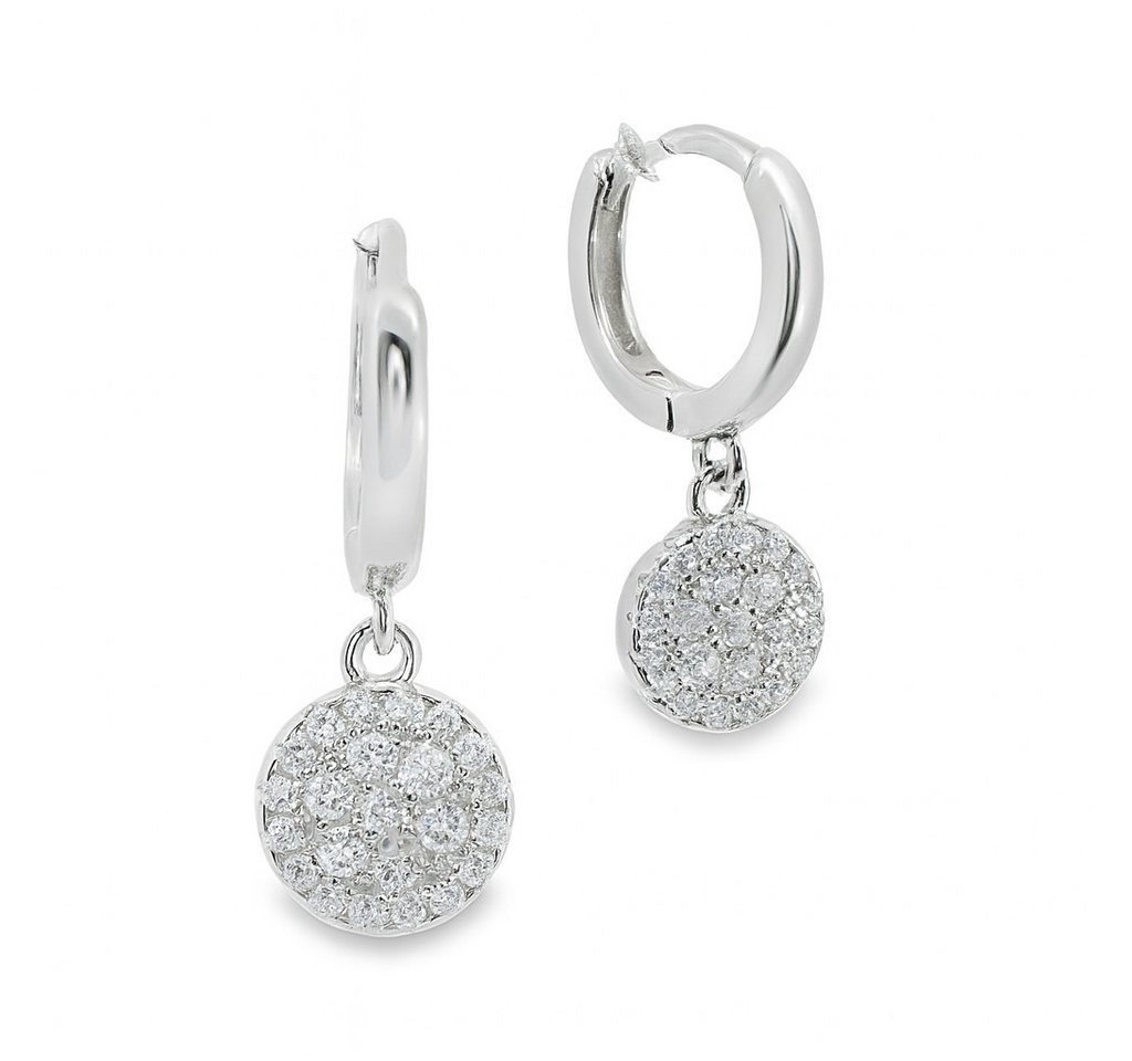 Impala Klappcreolen Mariella aus 925 Silber mit Zirkonia Anhänger, 925 Sterning Silber,Damen Silberschmuck, mit Zirkonia von Impala