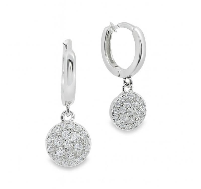 Impala Klappcreolen Mariella aus 925 Silber mit Zirkonia Anhänger, 925 Sterning Silber,Damen Silberschmuck, mit Zirkonia von Impala