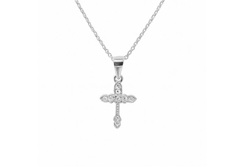 Impala Kreuzkette Kreuzkette Little Saint aus 925 Silber mit Zirkonia von Impala