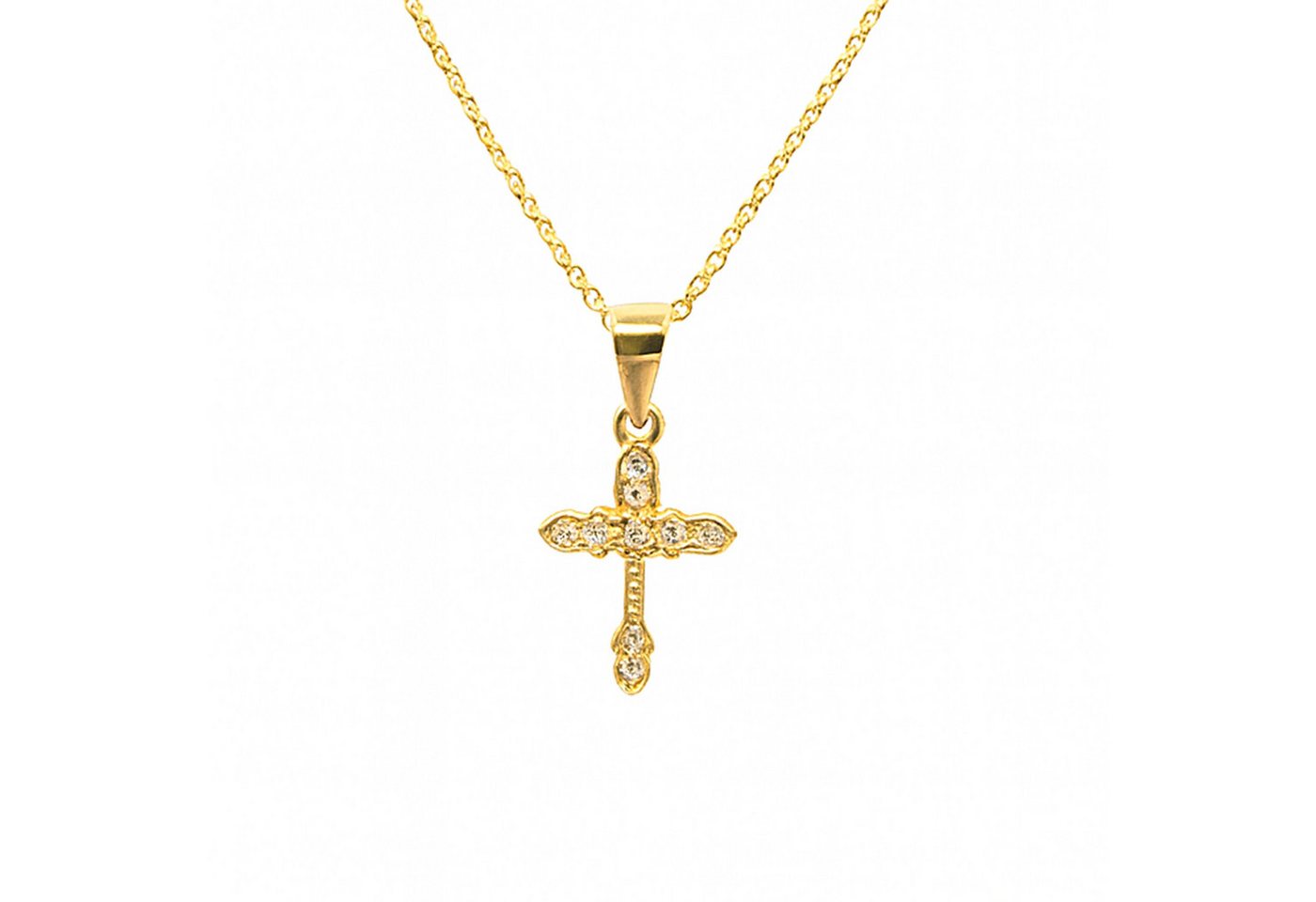 Impala Kreuzkette Vergoldete Kette „Little Saint“ mit Kreuz & Zirkonia von Impala