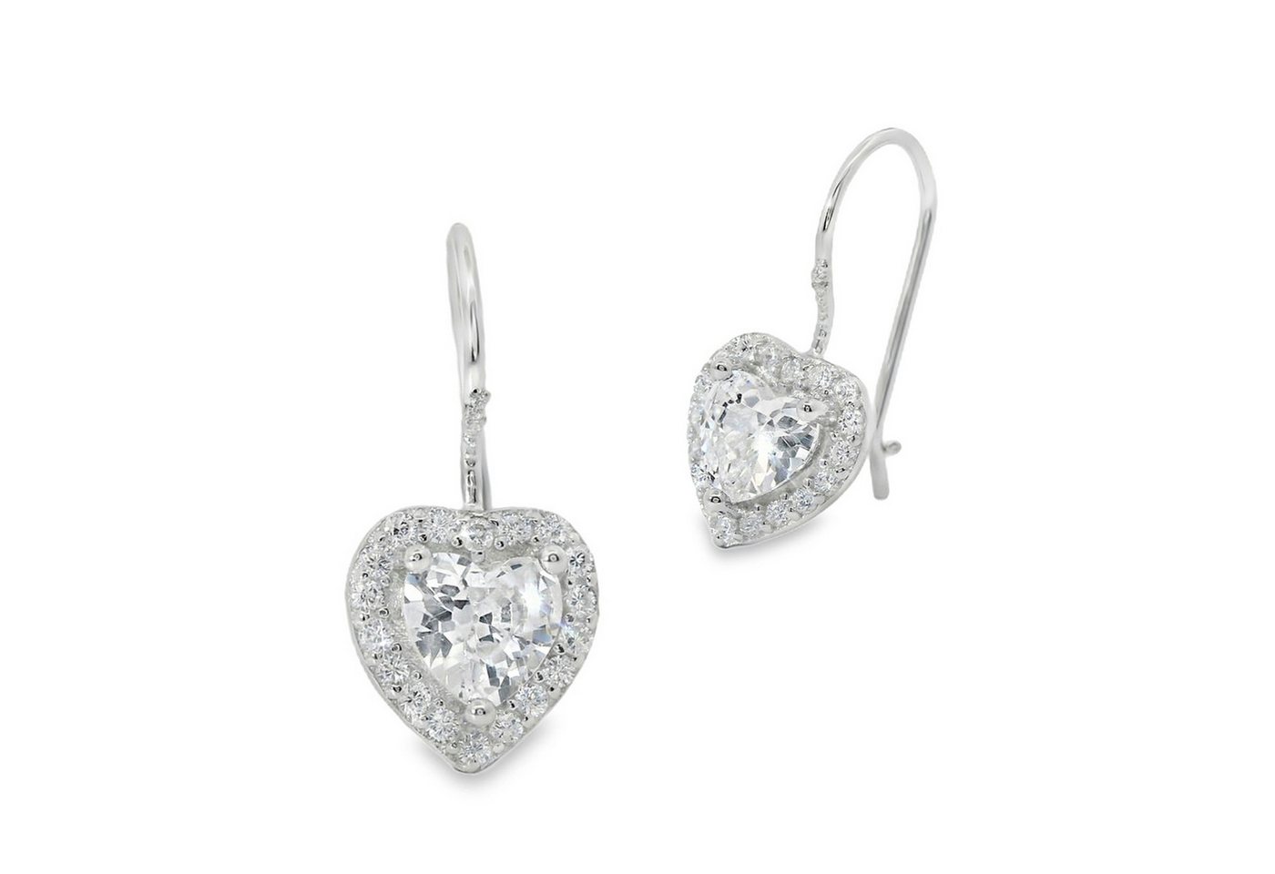 Impala Paar Ohrhänger Darling Ohrhänger Herz aus 925 Silber mit Zirkonia, 925 Sterling Silber, Silberschmuck für Damen von Impala