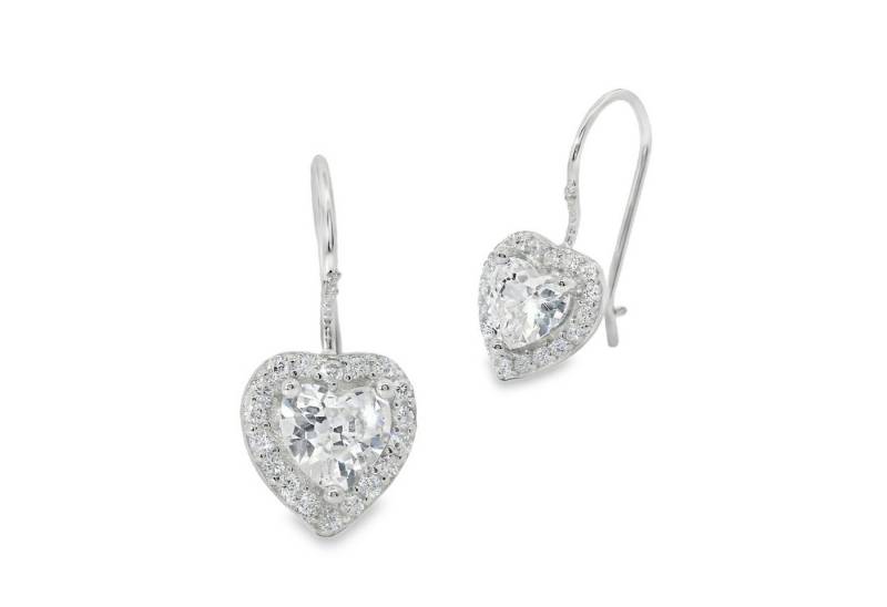 Impala Paar Ohrhänger Darling Ohrhänger Herz aus 925 Silber mit Zirkonia, 925 Sterling Silber, Silberschmuck für Damen von Impala